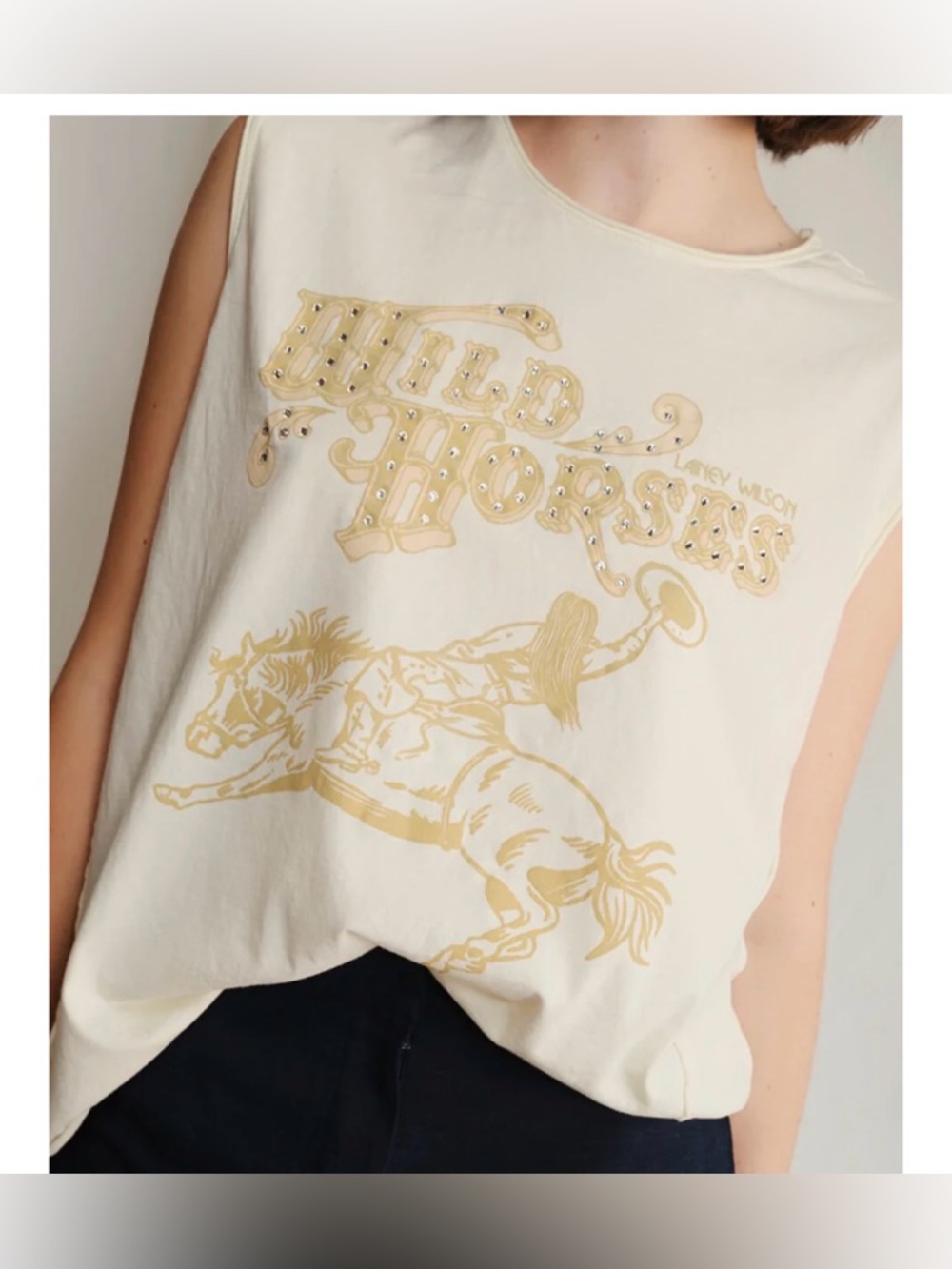 People of Leisure Wild Horses Graphic Tank Top x Lainey Wilson - Cream